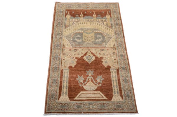 Fine Chob Rang Prayer Rug 147cm x 88cm / 4'10'' x 2'11'' - Image 3