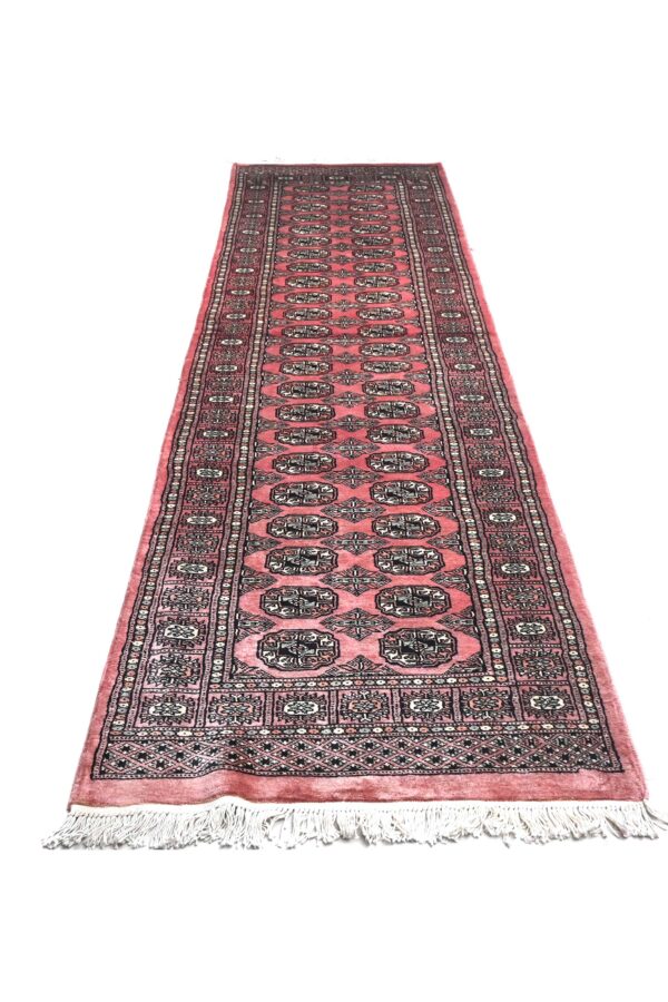 Handknotted Bokhara Runner 300cm x 79cm / 9ft 10in x 2ft 7in / Wool - Image 3