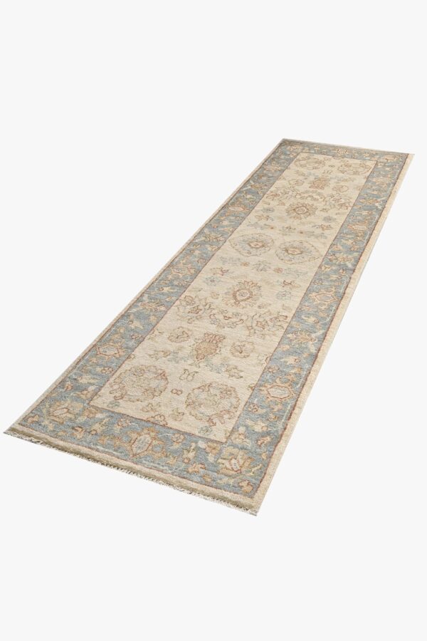 Handknotted Afghan Ziegler Runner 188cm x 61cm / 6ft 2in x 2ft / Wool - Image 7