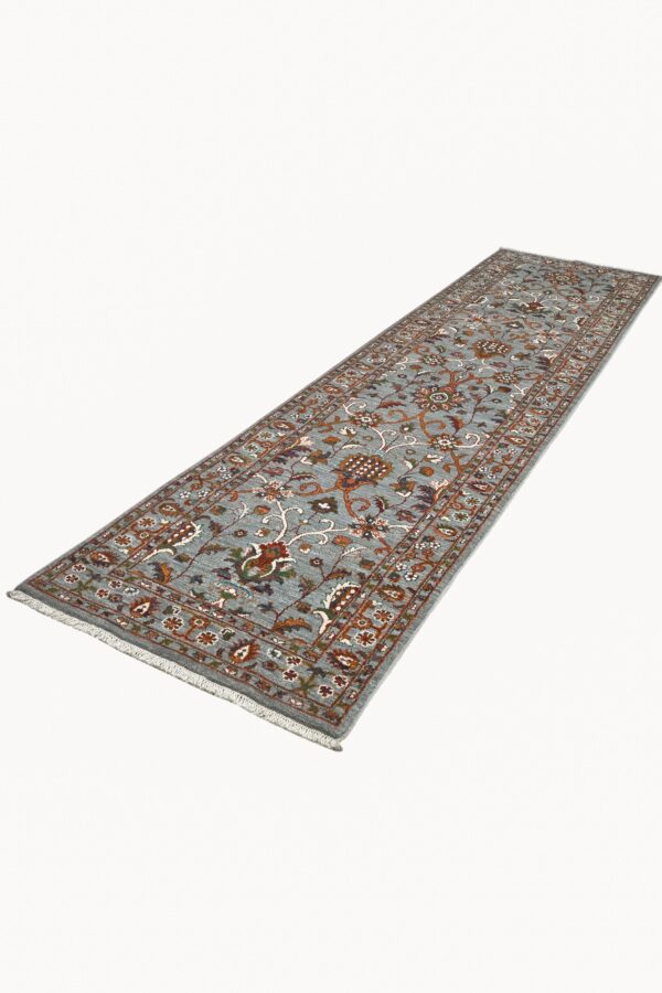 Handknotted Afghan Sultani Runner 309cm x 81cm / 10ft 2in x 2ft 8in / Wool - Image 7