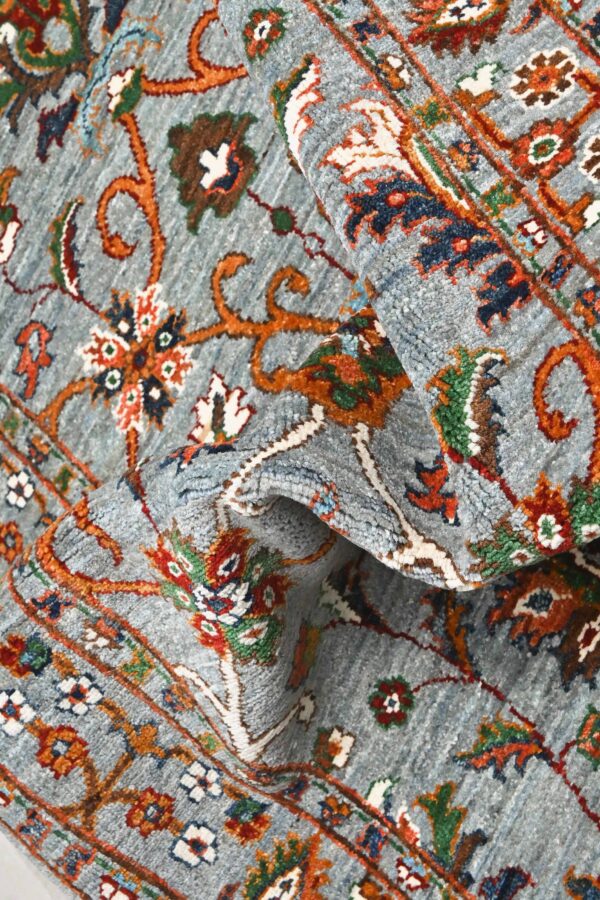 Handknotted Afghan Sultani Runner 309cm x 81cm / 10ft 2in x 2ft 8in / Wool - Image 5
