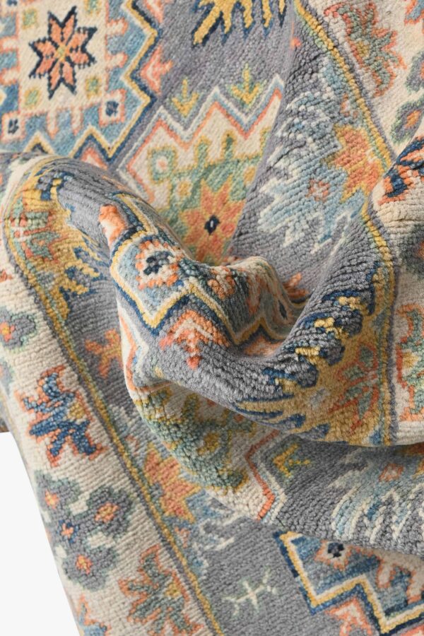 Handknotted Afghan Village Kazak Runner 208cm x 63cm / 6ft 10in x  2ft 1in / Wool - Image 6