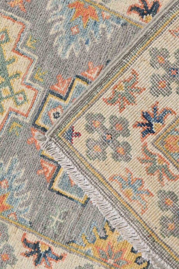 Handknotted Afghan Village Kazak Runner 208cm x 63cm / 6ft 10in x  2ft 1in / Wool - Image 7