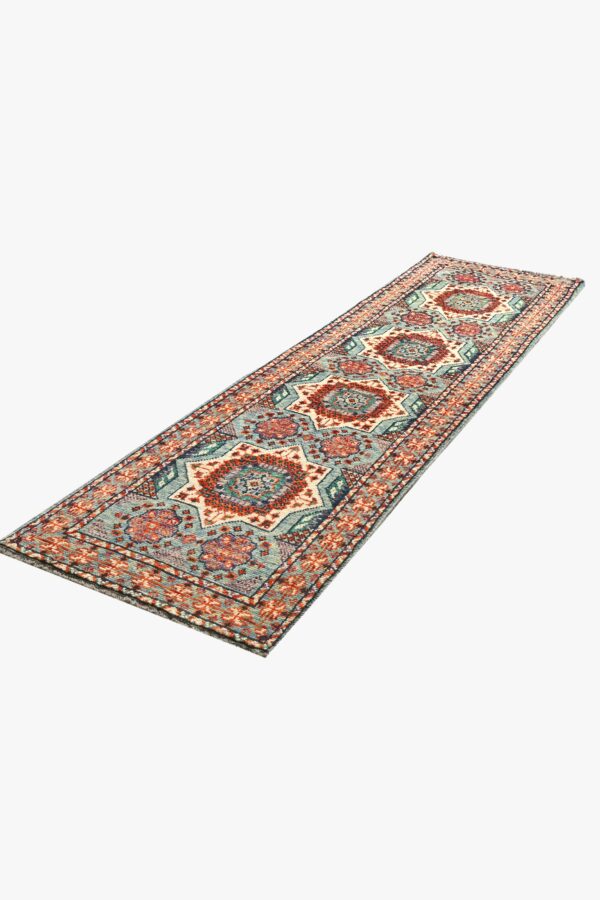 Afghan Abshar Hallway Runner 242cm x 65cm / 8ft x 2ft 1in - Image 7