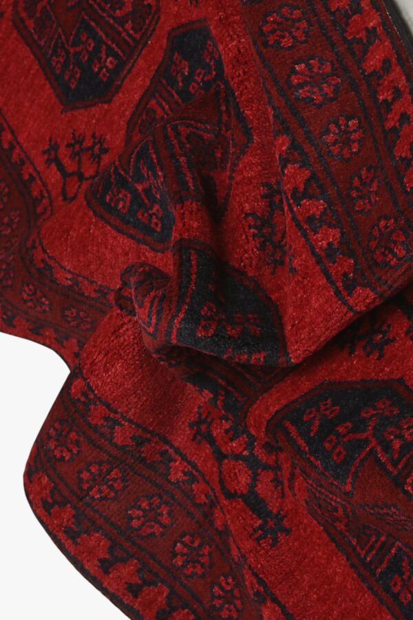 Red Afghan Aqchae Runner 279cm x 81cm / 9ft 2in x 2ft 8in - Image 5