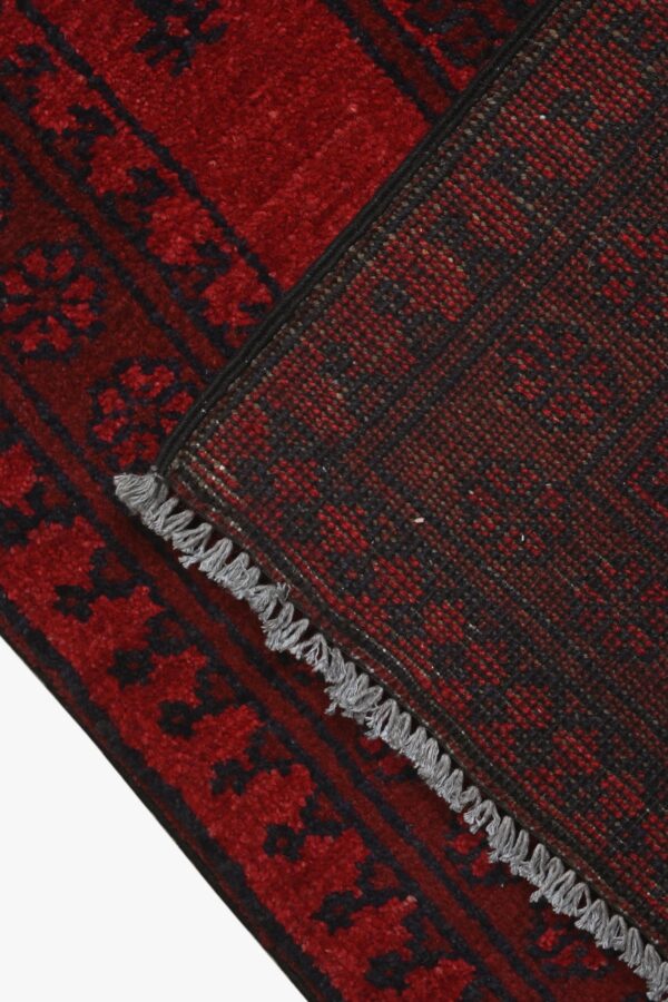 Red Afghan Aqchae Runner 279cm x 81cm / 9ft 2in x 2ft 8in - Image 6