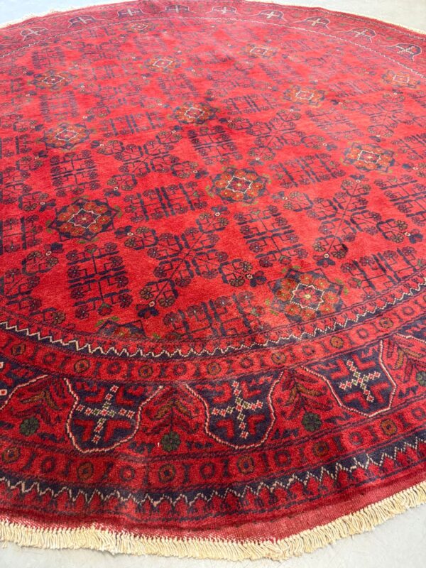 Afghan Khan Circular Rug 255cm Diameter /  8ft 4in Diameter - Image 5